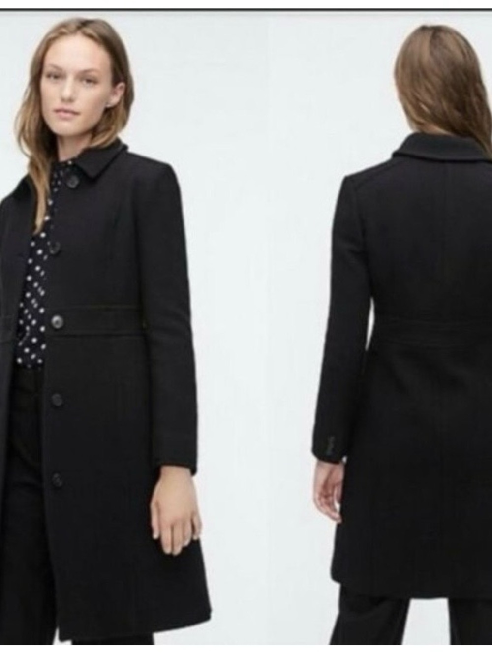 J. Crew Black Italian double cloth lady coat